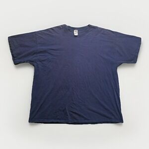 Vintage 90s Faded Blank Distressed T Shirt Navy Size 3XL Mens  Fruit Of The Loom